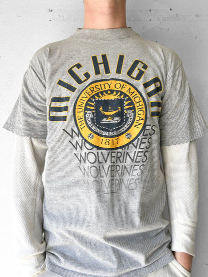 90’s University of Michigan Wolverines Hickory Stripe Shirt - XL