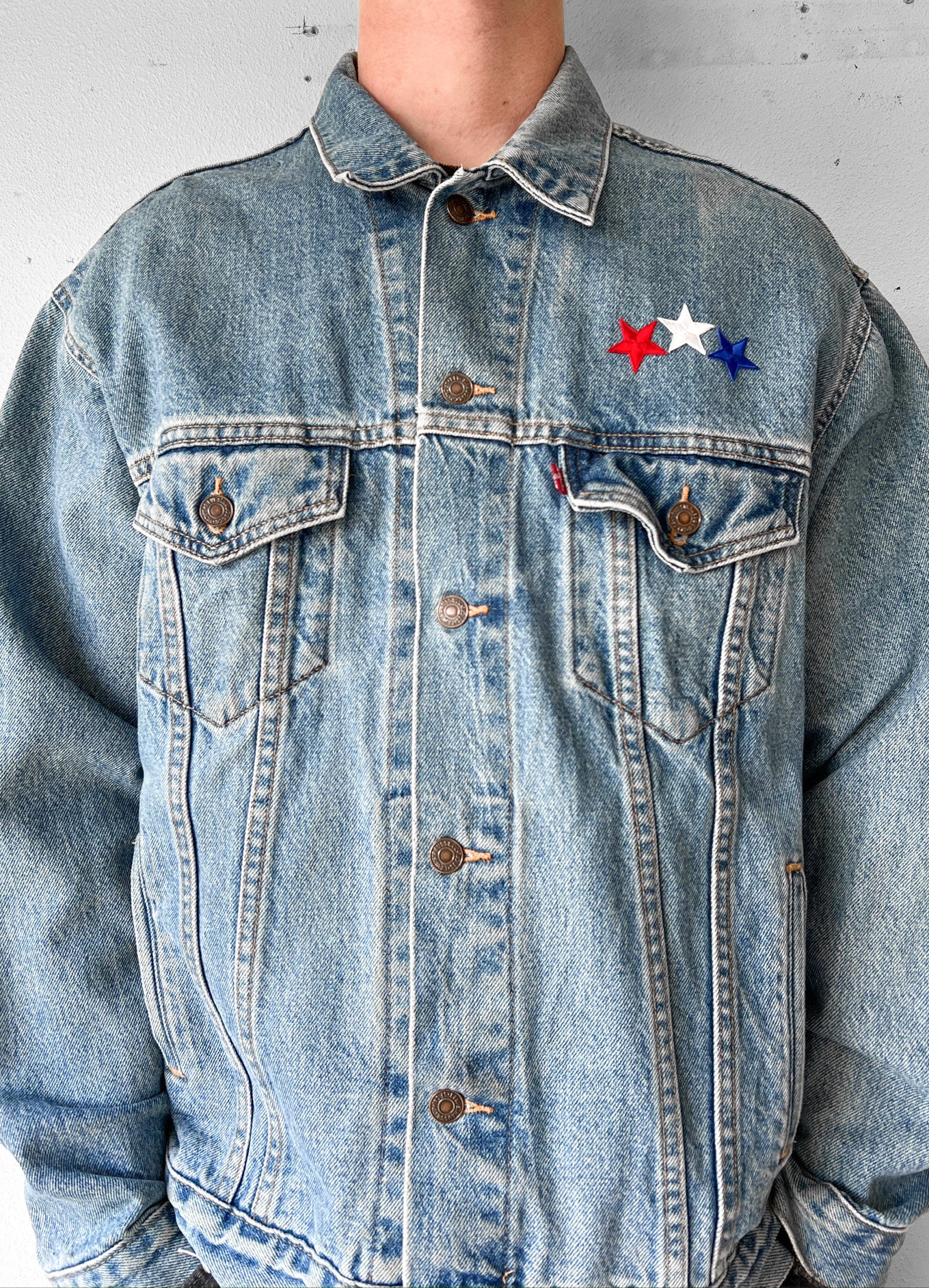 Levi's Denim Jacket USA Stars - L