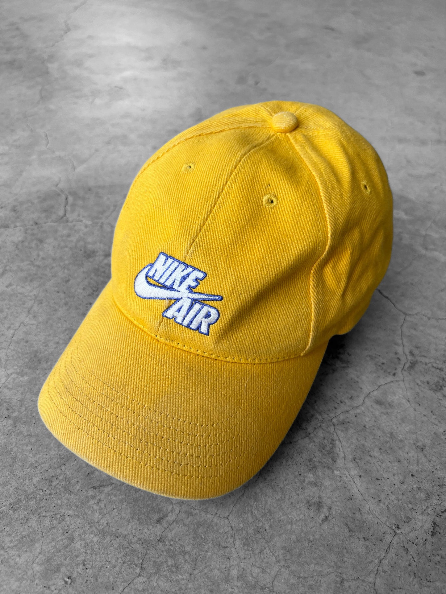 90s Yellow Nike Air Velcro Strapback Hat