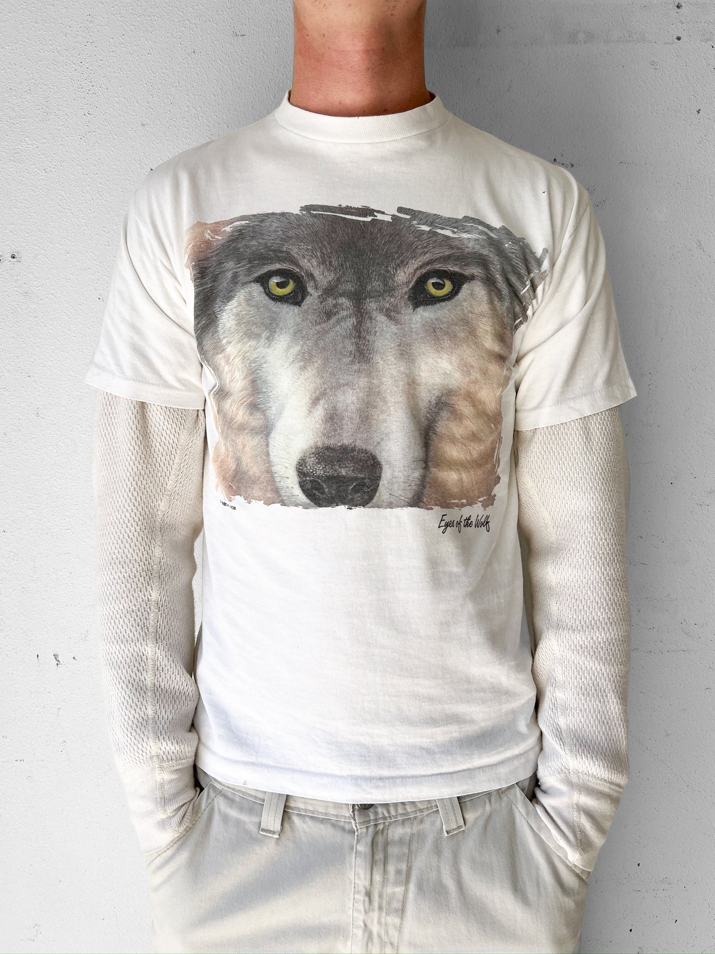 "Eyes of the Wolf" Big Face Animal Shirt - M