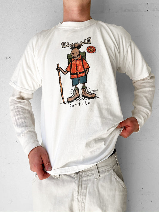90’s Seattle Hiking Moose Shirt - L