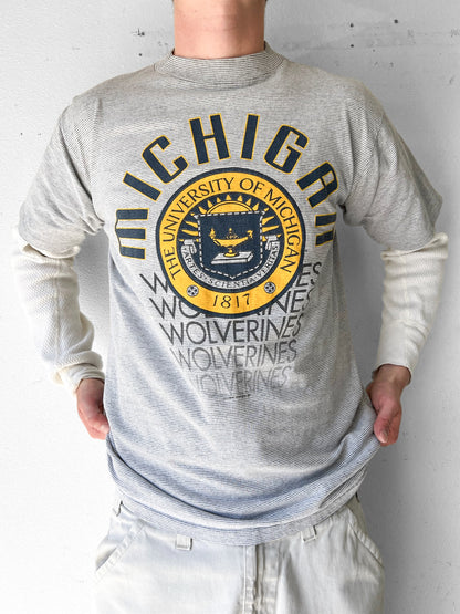 90’s University of Michigan Wolverines Hickory Stripe Shirt - XL