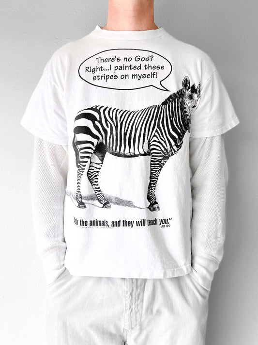 90’s Zebra Religious Jesus Shirt - L
