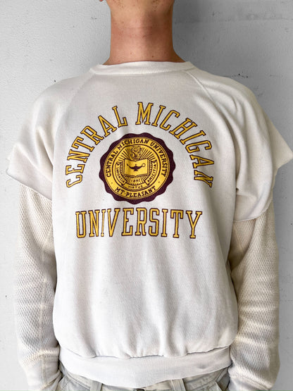 70's Central Michigan University Cutoff Crewneck Sweat - S