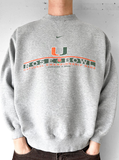 Nike Center Swoosh University of Miami Rosebowl Crewneck - XL