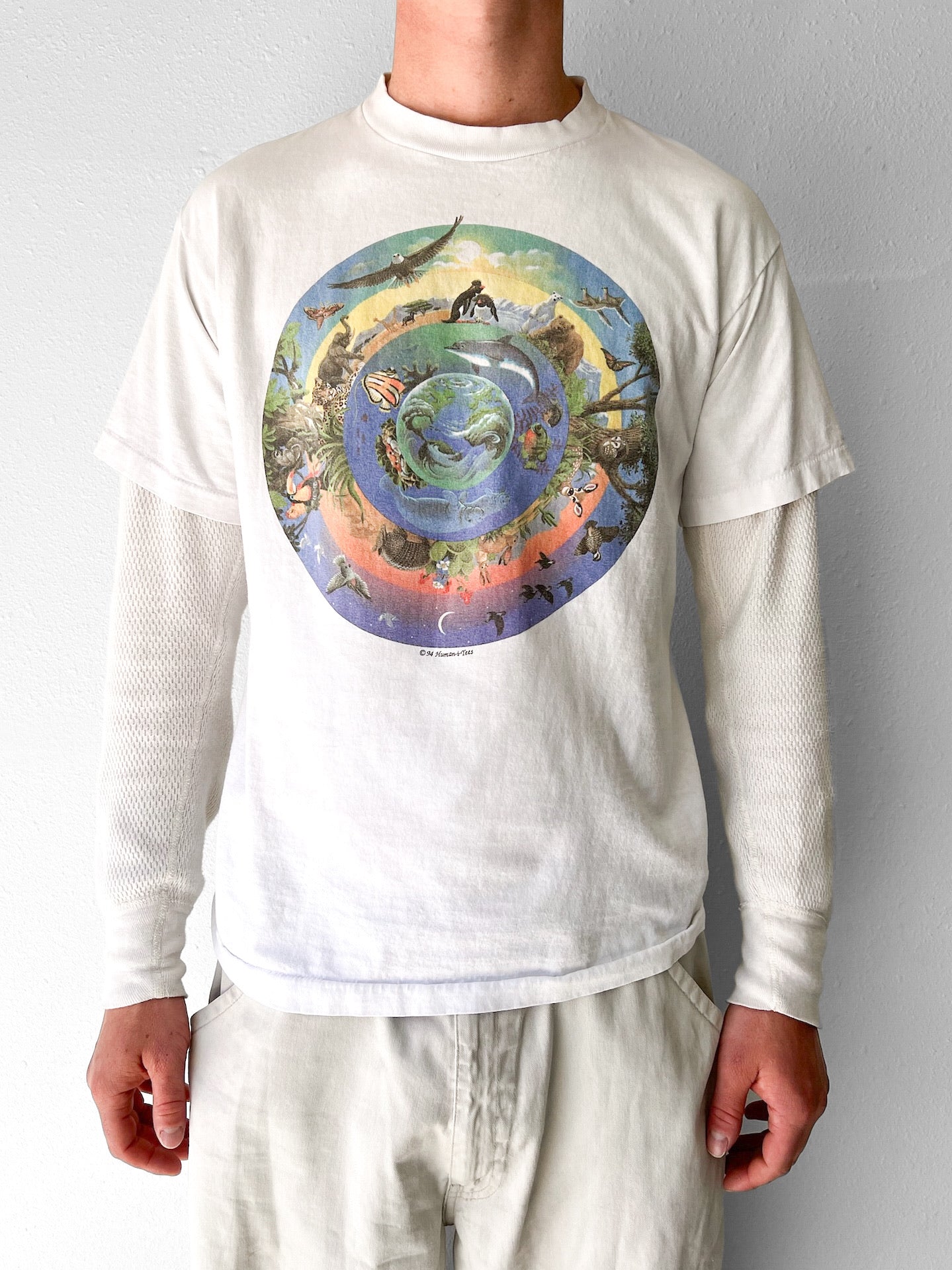 90’s Earth Evolution of Life Nature Art Shirt - L