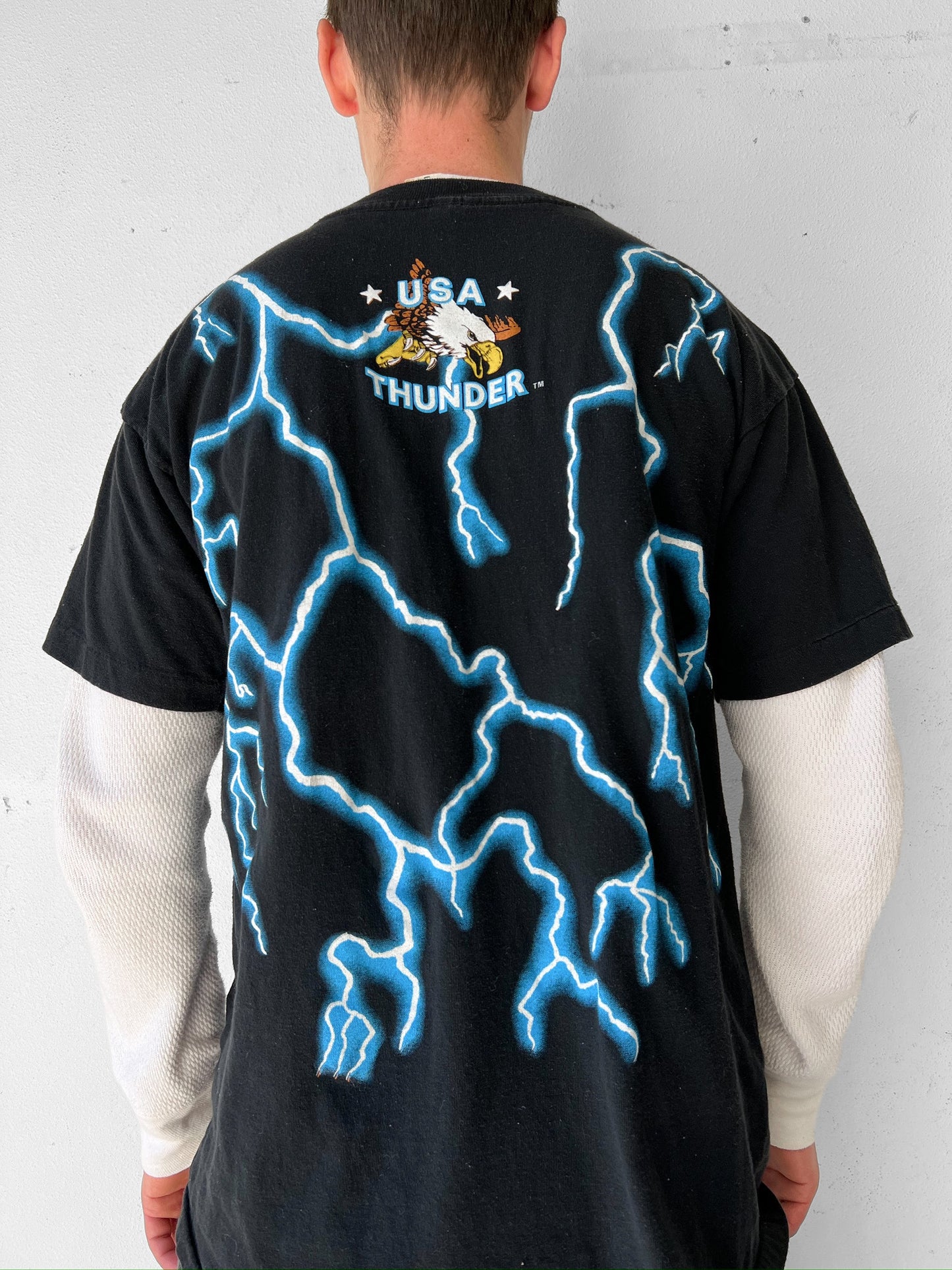USA Thunder Lightning Print Shirt  - XL