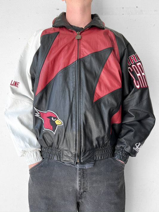 90s Logo Athletic Pro Line NFL Arizona Cardinals Leather Jacket - XL