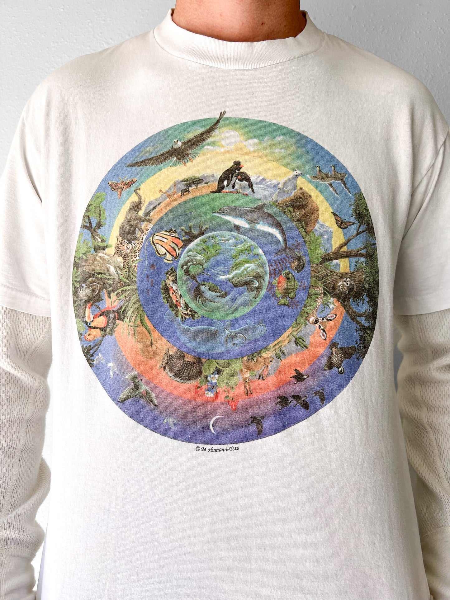 90’s Earth Evolution of Life Nature Art Shirt - L